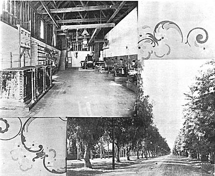 FIGURES 1 AND 2. - THE INTERIOR OF THE GENERATING STATION AND THE ELECTRIC LIGHTING OF MAGNOLIA AVENUE.