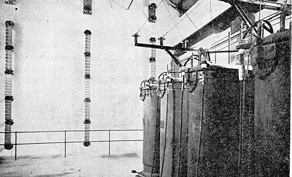 FIG. 32.-TRANSFORMER ROOM AT POWER HOUSE.