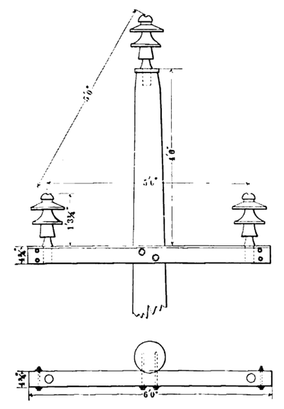 FIG. 3. -- POLE-TOP FOR THE SHAWINIGAN TRANSMISSION LINE