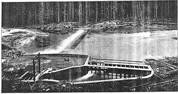 INTAKE AND DAM, LOOKING EAST.