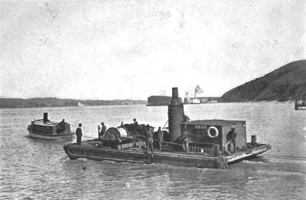 CARRYING THE CABLES ACROSS CARQUINEZ STRAITS