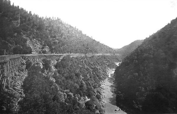 THE COLGATE POWER HOUSE FLUME ALONG THE YUBA RIVER