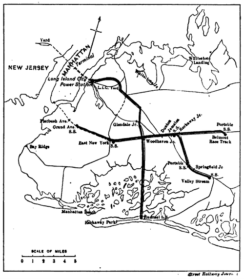 FIG. 1.  MAP OF TRANSMISSION LINES OF LONG ISLAND RAILROAD