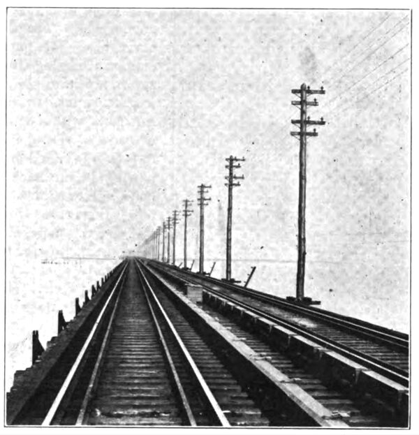 FIG. 13.  WOODEN-POLE CONSTRUCTION ON JAMAICA BAY TRESTLE