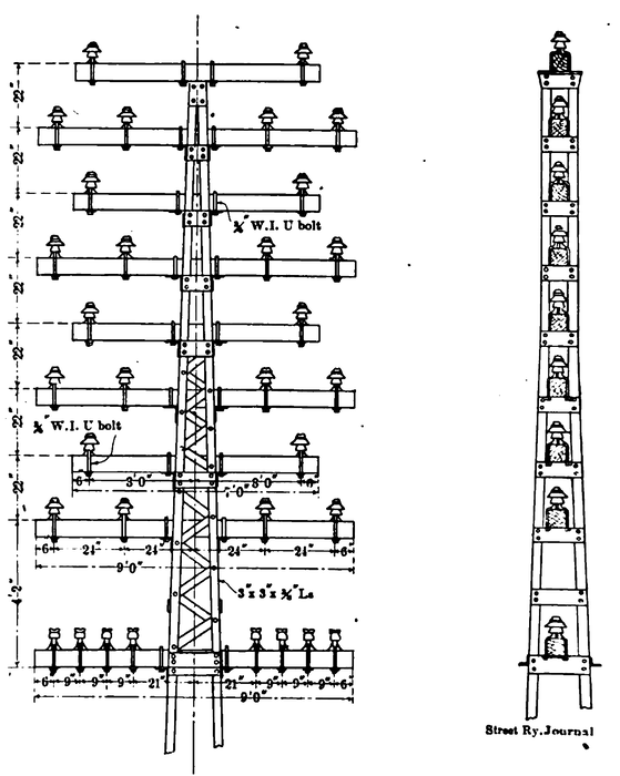 FIG. 15.  STANDARD POLE TOP FOR STRAIGHT-LINE POLE