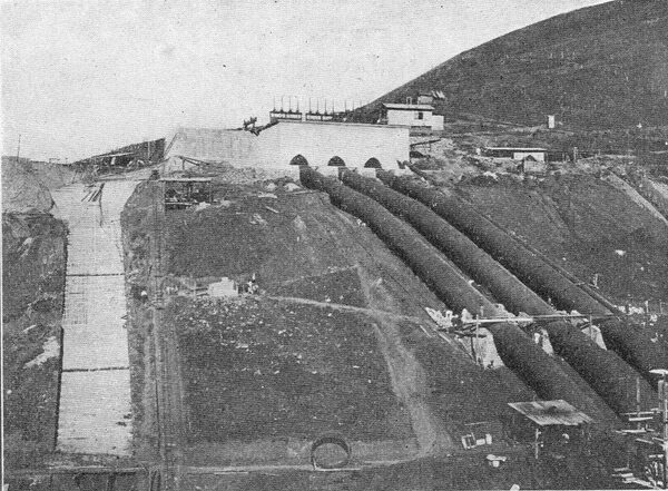 FIG. 4 -- PENSTOCKS, SPILLWAY AND RESERVOIR.