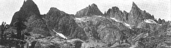 Fig. 1 Backbone of the High Sierras, July Snows and Lakes at the source of the San Joaquin