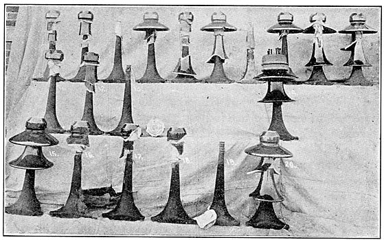 FIG. 6. - Insulators removed from the line after damage by lightning and power effects.