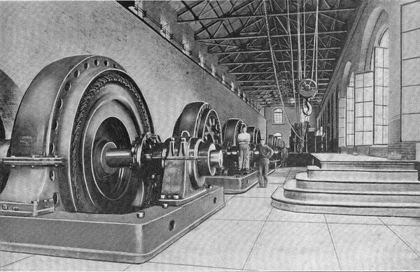 FIG. 1 -- INTERIOR VIEW OF GREAT FALLS GENERATING STATION.