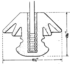 FIG. 16. -- Under hung type of porcelain insulator for telegraph lines