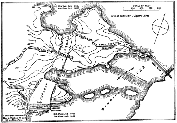 FIG. 2.--PLAN SHOWING LOCATION OF POWER STATION.