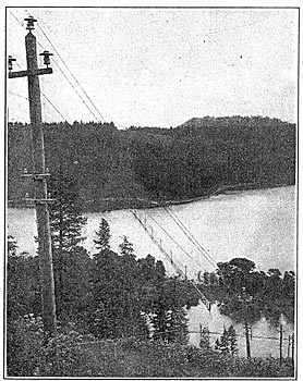 Fig. 13 - Transmission Line No. 1 to Coeur d'Alene Mines, Crossing St. Joe River, Near Chatcolet, Idaho.