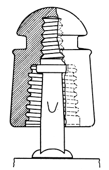 FIG. 6  EXPERIMENTAL DESIGN WITH SHORT CORRUGATED SKIRT (C. P.) MOUNTED ON STANDARD STEEL PIN