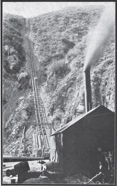 UP THIS TRAMWAY THE MATERIALS FOR THE PIPE LINE AND RENSTOCK OF SANTA ANA PLANT NO. 1 WERE TAKEN
