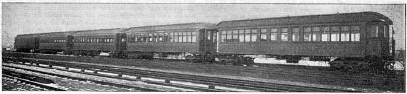 FIG. 12.  A MULTIPLE UNIT TRAIN OF FIVE CARS, SOUTH SIDE ELEVATED RAILROAD, CHICAGO.