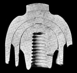 SECTIONAL VIEW OF THE BOCH-MULTI-GLAZE INSULATOR.