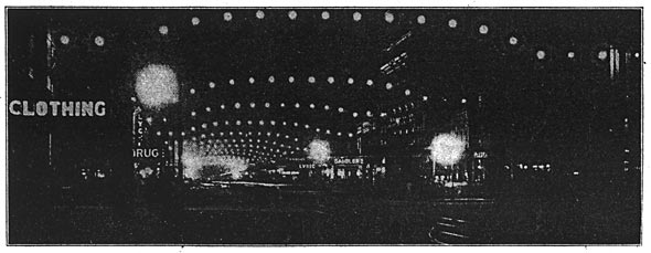 Grand Rapids Terminus of the 110,000-volt and 72,000-volt Transmission Lines/FIG. 13. SERIES TUNGSTEN ILLUMINATION OF CANAL STREET, GRAND RAPIDS