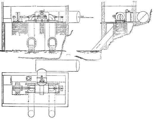 FIG. 6. - PLAN AND SECTIONS OF POWER HOUSE.