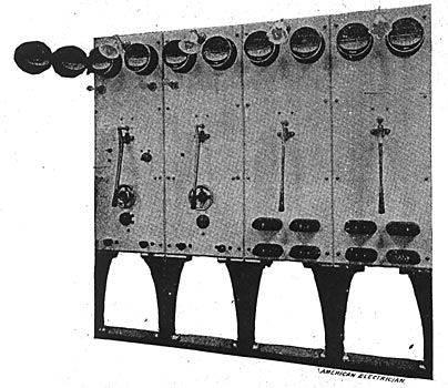 FIG. 8.  FOUR PANELS OF STATION SWITCHBOARD.