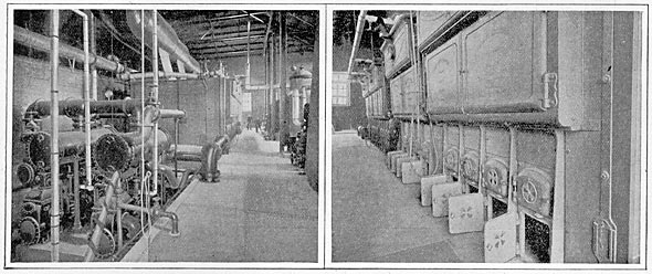 FIG. 3. - COMBINED AIR AND CIRCULATION PUMPS./FIG. 4. - THE BOILER PLANT.
