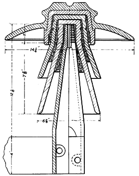 FIG. 38. - CROSS-SECTION OF 60,000-VOLT INSULATOR AND METAL PIN.