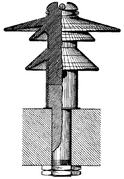 FIG. 3  PIN INSULATOR WITH PIN ATTACHED TO IT INSTEAD OF PENETRATING IT.