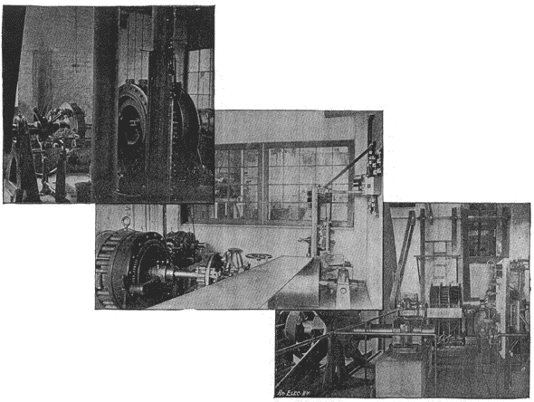 FIG. 8.  300-H. P. SYNCHRONOUS MOTOR IN ARISTA COTTON MILL./FIG. 9.  80-H. P. SYNCHRONOUS MOTOR IN WOOLEN MILL./FIG. 10.  300-H. P. SYNCHRONOUS MOTOR AT SOUTH SIDE MILL.