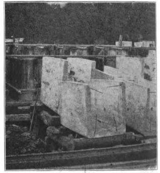 CONCRETE BLOCKS FOR KISHWAUKEE BRIDGE ON ELGIN-BELVIDERE RAILWAY.