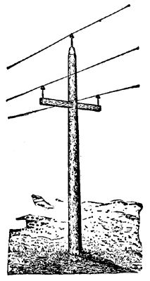 FIG. 7 - PRESENT ALL-WOOD POLE CONSTRUCTION.