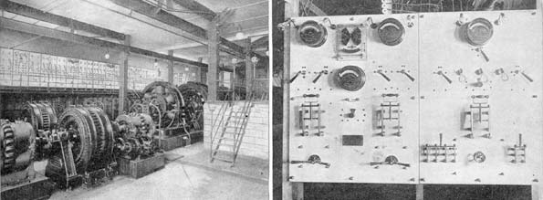 FIG. 6.  INTERIOR OF SUBSTATION., FIG. 7.  NEW SWITCHBOARD IN SUBSTATION.