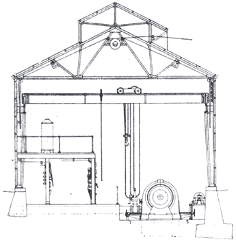 SECTIONAL VIEW OF POWER HOUSE.
