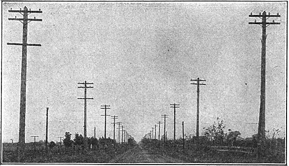 FIG. 710,000-VOLT LINE FROM FOLSOM POWER-HOUSE (OLD CONSTRUCTION)