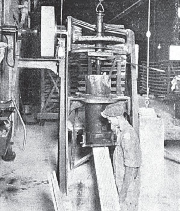 In the Wet Process the Plastic Clay Is Forced, Under Pressure, Thru Steel Dies, Emerging as "Rolls"