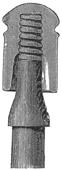 FIG. 36.  WOOD PIN AND GLASS INSULATOR.
