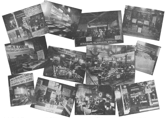 1. Leschen-Macomber-Whyte company. Electric Insulating company./2. John T. McRoy./3. Missouri Telephone company./4. Adams & Westlake company./5. H. B. Camp company. Akron Insulator & Marble company./6. Walker company./7. General Electric company./8. K. McLennan & company./9. John A. Roebling