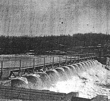 FIG. 2. POWER TRANSMISSION FROM LOWELL TO GRAND RAPIDS, MICH.  DAM IN THE FLAT RIVER AT LOWELL.