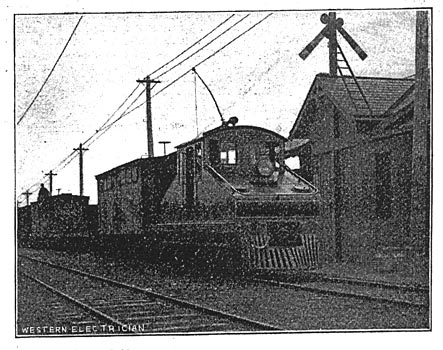 Fig. 3. Electric Locomotive in use on the Buffalo and Lockport Line./STEAM LOCOMOTIVES SUPPLANTED BY ELECTRIC TROLLEY.