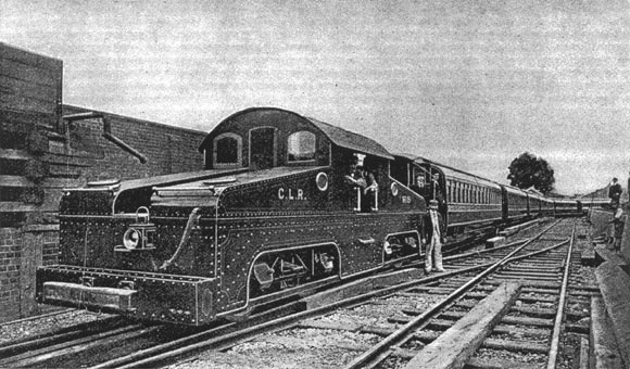 FIG. 1. CENTRAL LONDON UNDERGROUND RAILWAY.  ELECTRIC LOCOMOTIVE WITH TRAIN.