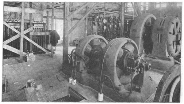 FIG. 7. CHICAGO-JOLIET ELECTRIC RAILWAY.  SUB-STATION EQUIPMENT AT LEMONT.