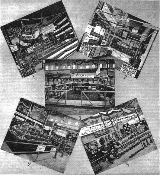 1. Harold P. Brown Badt.-Goltz Engineering Co./2. Creaghead Engineering Co./3. Falk & Co./4. Ohio Brass Co./5. Electric Railway Equipment Co. W. R. Garton Co.//EXHIBITS AT THE CHICAGO STREET-RAILWAY CONVENTION.