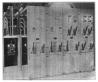FIG. 10. — HIGH-TENSION SWITCHBOARD AT ASTORIA.