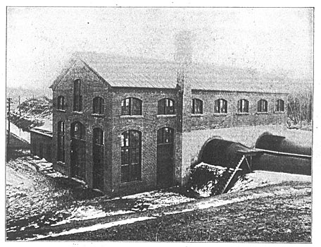 FIG. 10. — VIEW OF POWER HOUSE FROM UP-STREAM SIDE.
