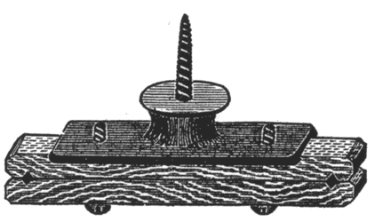 NO. 5  INCANDESCENT WIRE HOLDER/(TWO WIRES, WOOD INSULATION).