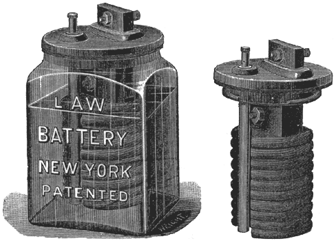 FIGS. 1 AND 2.  THE NEW LAW BATTERY.